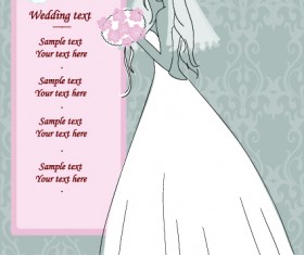 Romantic Postcard wedding vector art 02