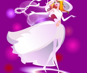 Romantic Postcard wedding vector art 03