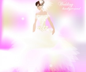 Romantic Postcard wedding vector art 04