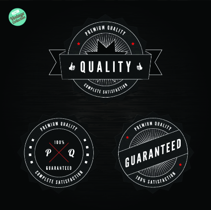 Quality and guaranteed black label design elements 02