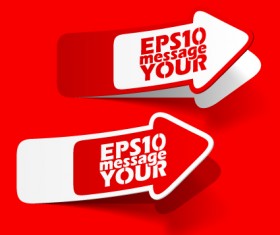 Best of Red sticker design vector 03