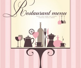 Retro Restaurant Menu cover design art vector 03