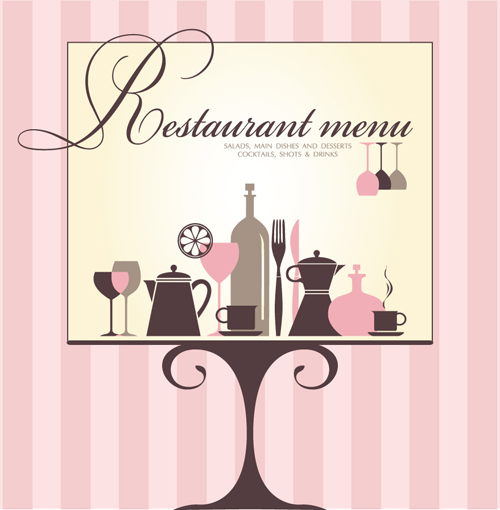 Retro Restaurant Menu cover design art vector 03