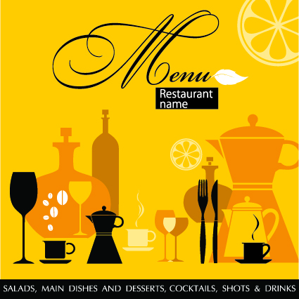 Delicate Restaurant menu cover design vector 02