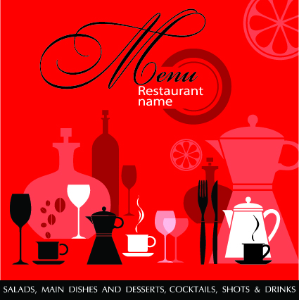 Delicate Restaurant menu cover design vector 04