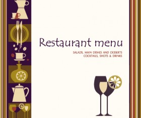 Delicate Restaurant menu cover design vector 05