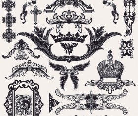 Retro style frames design element 04