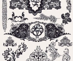 Retro style frames design element 05