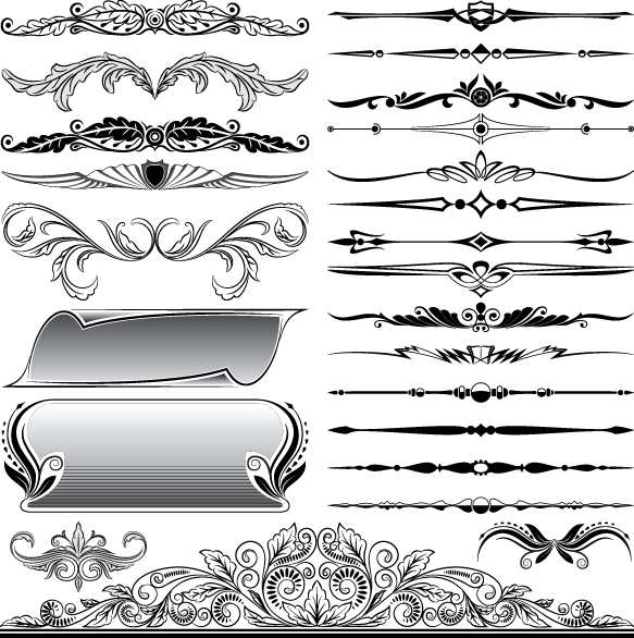 Ornaments elements vector border graphic 01