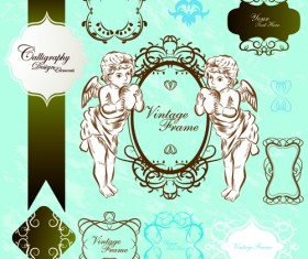 Antique decor design elements vector 04