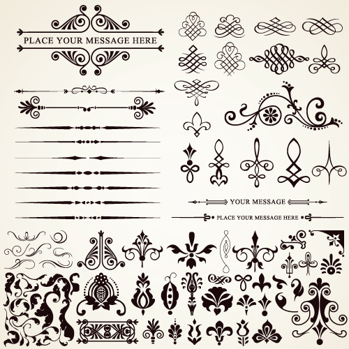 Ornaments elements vector border graphic 04