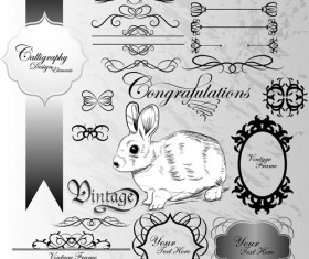 Antique decor design elements vector 05