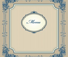 Retro style frames with ornament vector 05