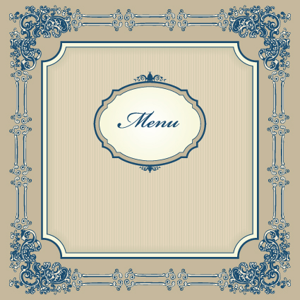 Retro style frames with ornament vector 05