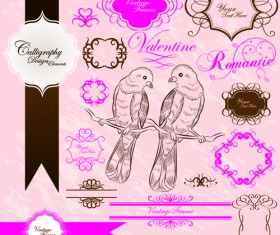 Antique decor design elements vector 06