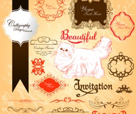Antique decor design elements vector 07