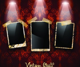Retro photoframes with Spotlights vector 01