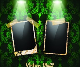 Retro photoframes with Spotlights vector 03