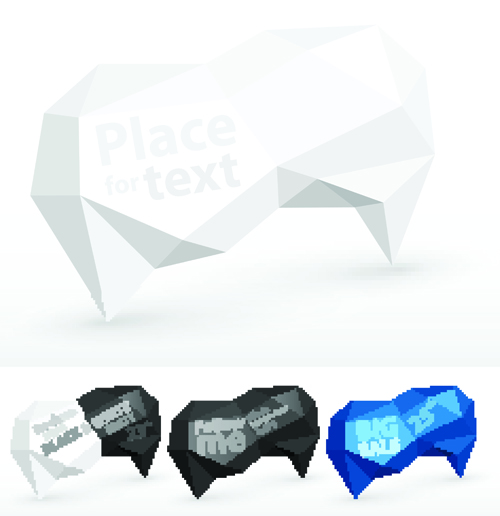Crumpled paper for speech Bubbles vector 02