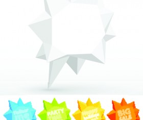 Crumpled paper for speech Bubbles vector 04