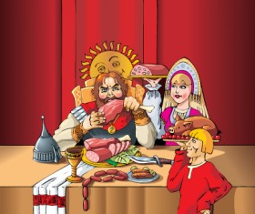 Set of Russian symbolism design elements vector art 04