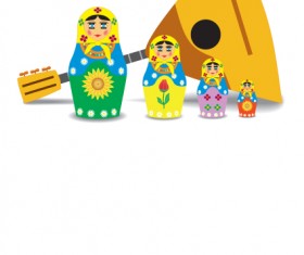 Set of Russian symbolism design elements vector art 07