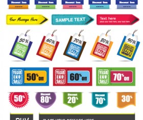 Sale discount tag design elements vector 04