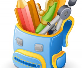 Objects School supplies design vector 02