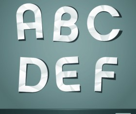 Vector Scissors cut paper alphabet art 01