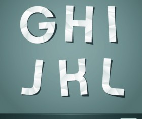 Vector Scissors cut paper alphabet art 02