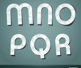 Vector Scissors cut paper alphabet art 05