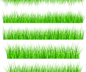 Vector Green Grass Elements set 01