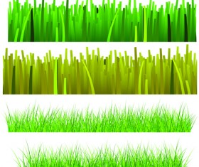 Vector Green Grass Elements set 03