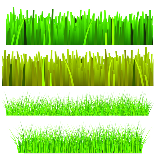 Vector Green Grass Elements set 03