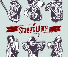 Vector Hoody Gangsters design set 01