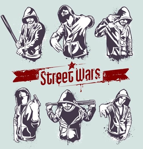 Vector Hoody Gangsters design set 01