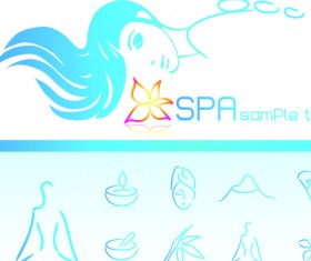 Woman with Spa Salon elements vector 01