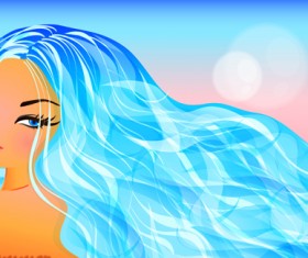 Woman with Spa Salon elements vector 04