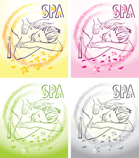 Spa beauty salon Illustration vector set 02