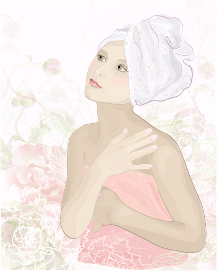 Spa beauty salon Illustration vector set 03