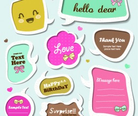 Cute Speech Bubbles for you text vector 08
