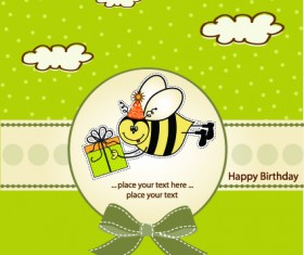 Vector Baby Happy Birthday backgrounds 01