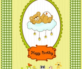 Vector Baby Happy Birthday backgrounds 02