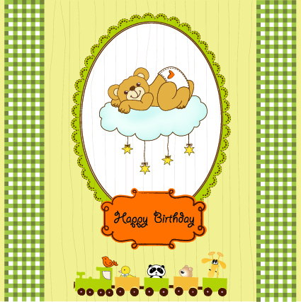 Vector Baby Happy Birthday backgrounds 02