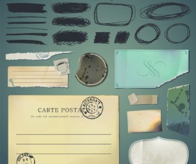 Vector Old Paper design elements set 06