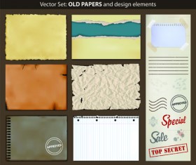 Vector Old Paper design elements set 07