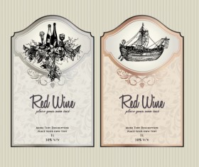Vintage Elements of Wine Labels vector material 03