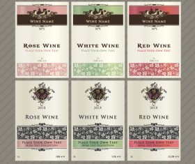 Vintage Elements of Wine Labels vector material 04