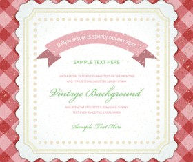 Vintage Invitations card background vector 04