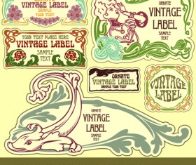 Vintage Label art design vector set 01